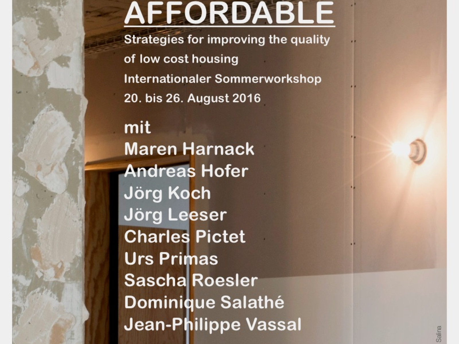 «Affordable housing» International Summer Workshop» an der ZHAW