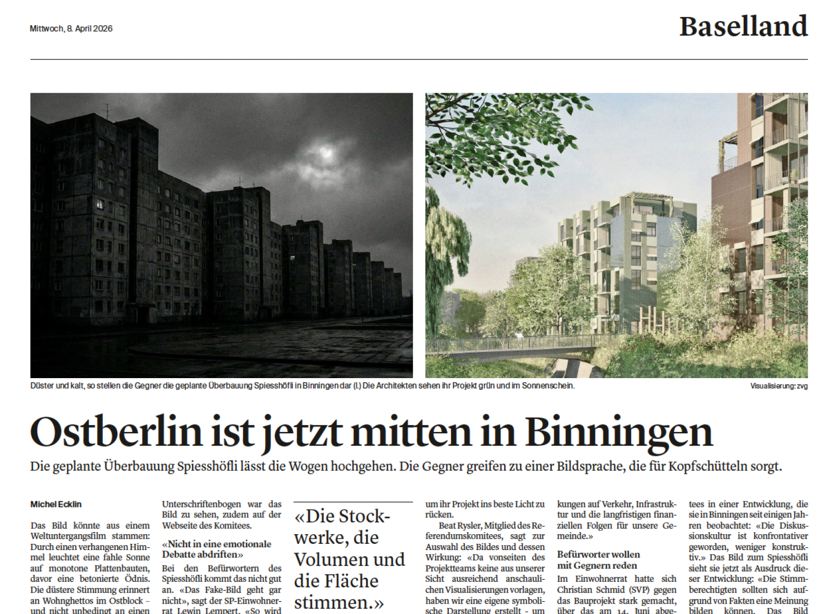 Unsägliche Polemik in Binningen